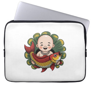 Electronics Bag   Cute Boy with Lucky Koi