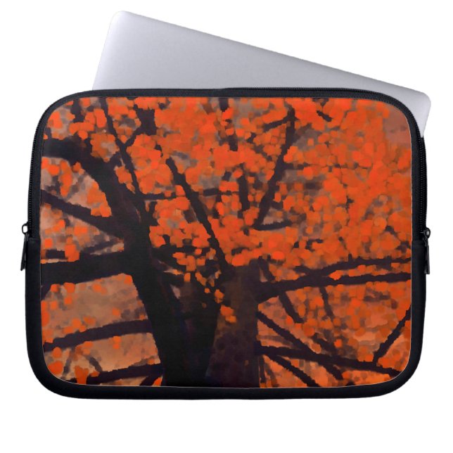 Electronics Bag Fall Red Tree Painting (Front)