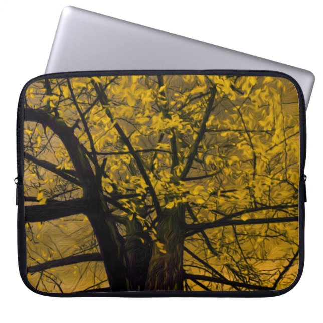 Electronics Bag Fall Yellow Tree Painting (Front)
