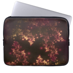 Electronics Bag Fractal Leaves Red Glow