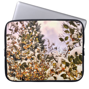 Electronics Bag Fresh Snow On Coloured Leaves