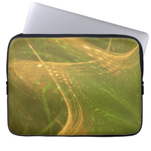 Electronics Bag Green Yellow Asymmetric Fractal