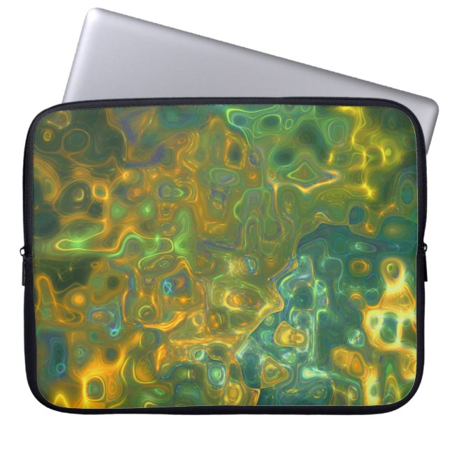 Electronics Bag Green Yellow Gemstone Pattern (Front)