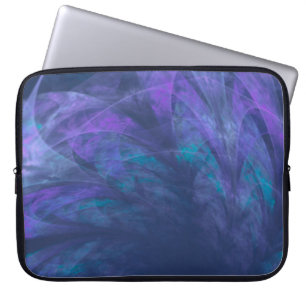 Electronics Bag Transparent Blue Petals Fractal