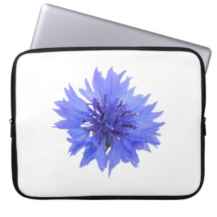 Electronics bag with blue cornflower design