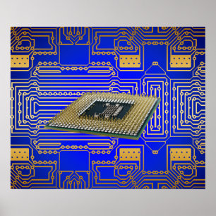 Electronics Circuit Board Poster