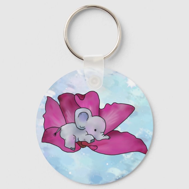 Elefant in Blüte  Key Ring (Front)