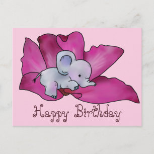 Elefant in Blüte Postcard
