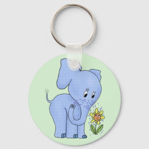 Elefant mit Blume Key Ring