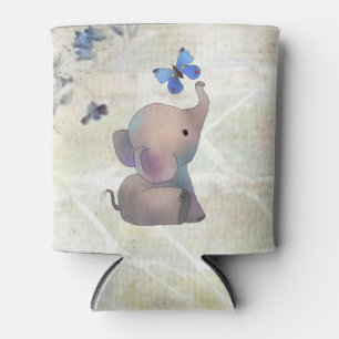 Elefant mit Schmetterling Can Cooler