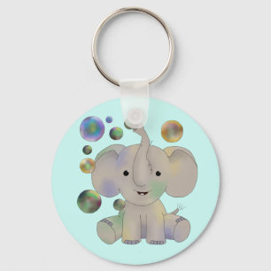 Elefant mit Seifenblasen Key Ring