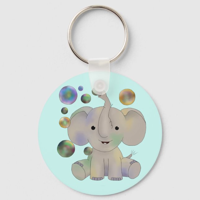 Elefant mit Seifenblasen Key Ring (Front)