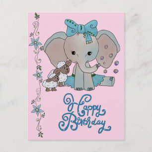 Elefant und Lämmer Postcard