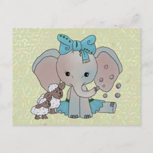 Elefant und Schafe Postcard