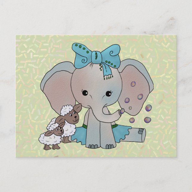 Elefant und Schafe Postcard (Front)