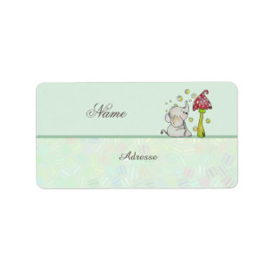 Elefant und Seifenblasen Adressaufkleber Label