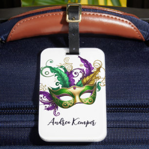 Elegan Mardi Gras Mask Luggage Tag