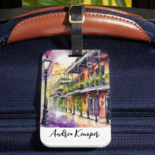Elegan Mardi Gras Mask Luggage Tag
