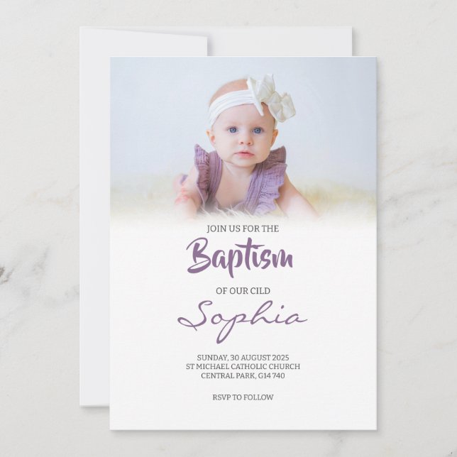 Elegan & Minimalist Baptism Invitation (Front)