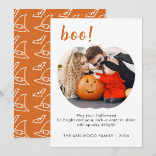Elegan trendy Pumpkin Shaped Photo Halloween Holiday Card