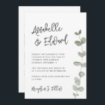 Elegan Wedding eucalyptus details, invitation chic<br><div class="desc">Budget Eucalyptus Greenery foliage modern minimal garden party elegant Wedding Invitations and details invite. Simple contemporary botanical design.</div>