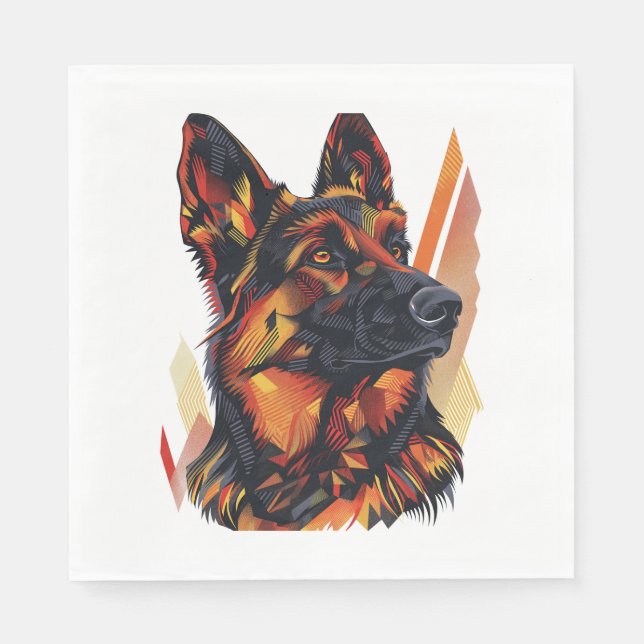 Elegance and Canine Grace German Shepherds Napkin (Front)