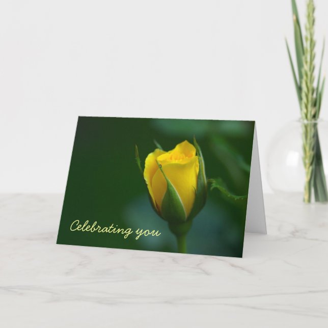 Elegance and Simplicity.  Sunny Birthday Greetings Card (Front)