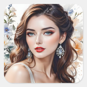 Elegance, beauty, and bliss are all words that can square sticker