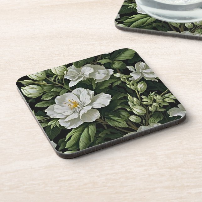 Elegance Beneath Your Beverage: Exotic Floral Coaster (Left Side)