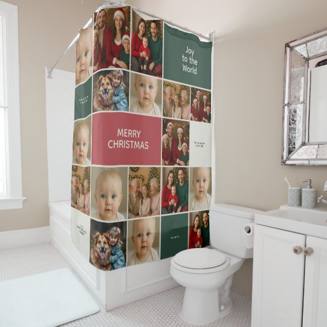 elegance big many images collage Christmas Shower Curtain (In Situ)