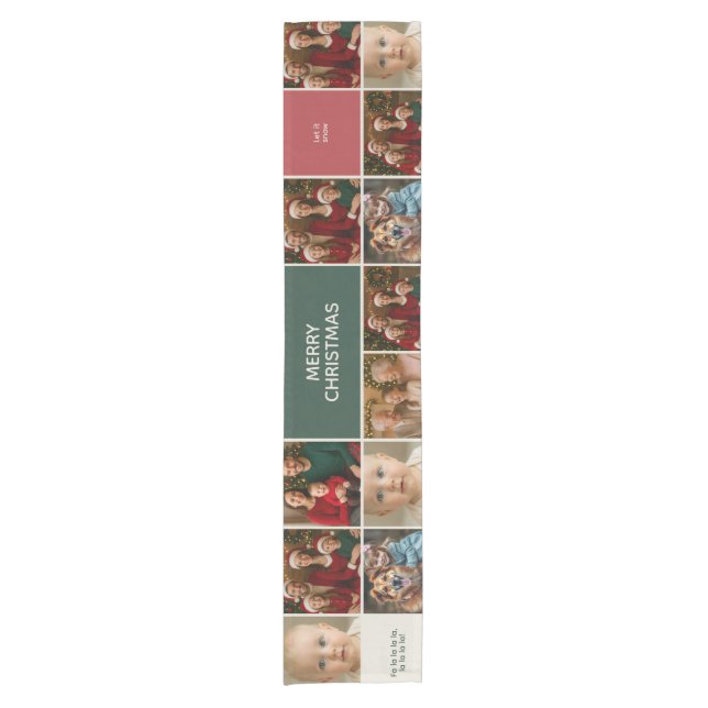 elegance bigger family Photos collage Christmas Short Table Runner (Front)