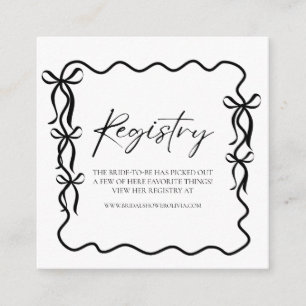 Elegance Black Bow Bridal Shower Enclosure Card