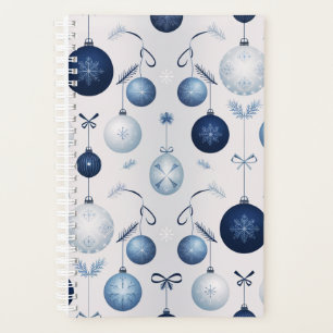Elegance Blue And White Christmas Pattern  Planner