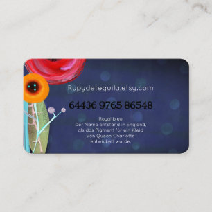 Elegance blue blooming bouquet azure business card
