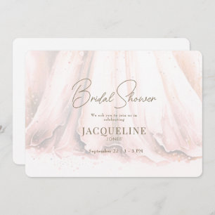 Elegance Blush Wedding Dress Bridal Shower Invitation