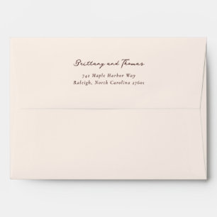 Elegance Brown Handwritten Personalized Engraving Envelope