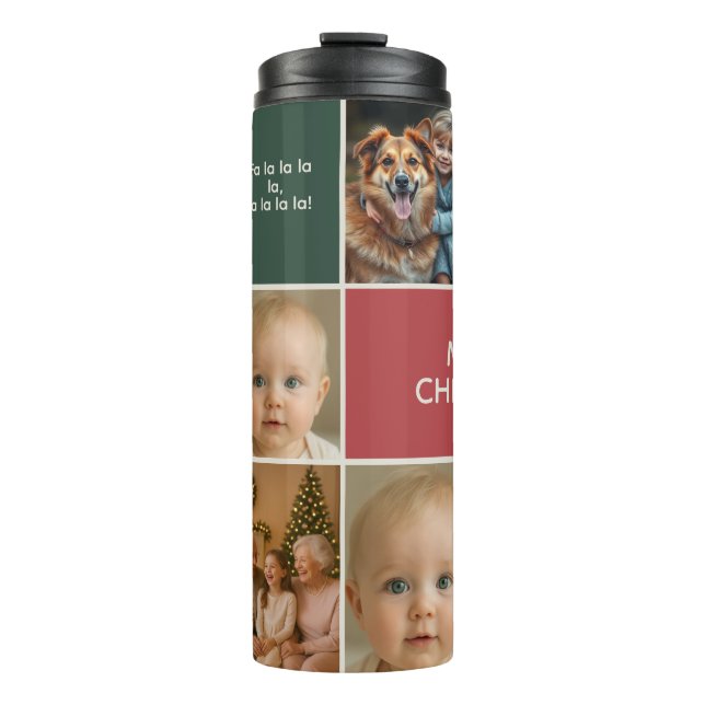 elegance christmas xmas fun holiday photo mix thermal tumbler (Front)