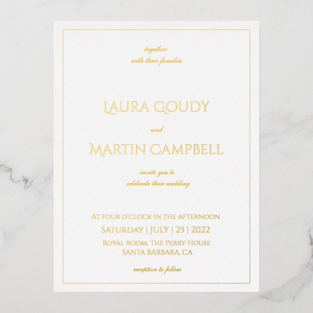  Elegance Classic text based Invitation (Front)