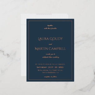 Elegance Classic text based real foil Invitation