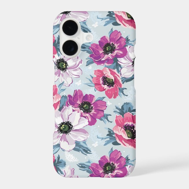 Elegance colour flowers pattern on blue (Back)