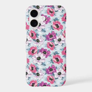 Elegance colour flowers pattern on blue