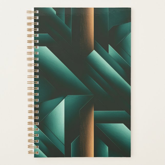 Elegance Dark Geometric Pattern  Planner (Front)