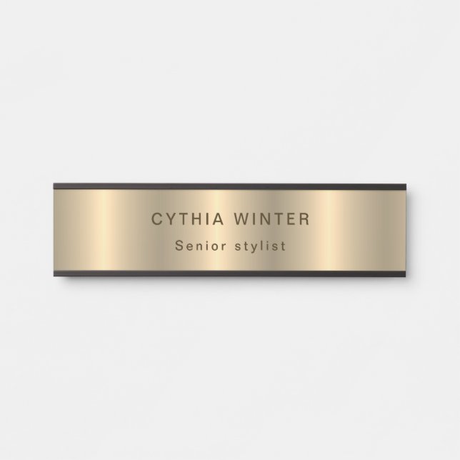 Elegance Engraved  Brushed Gold Professional  Door Sign (Front)