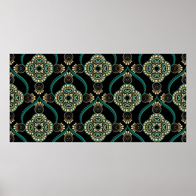 Elegance floral arabesque vintage seamless pattern poster (Front)