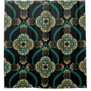 Elegance floral arabesque vintage seamless pattern shower curtain