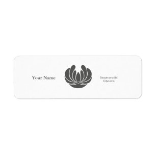 ELEGANCE FLOWER DESIGN SPA WELLNESS WHITE GREY RETURN ADDRESS LABEL