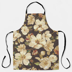 Elegance flowers seamless pattern apron