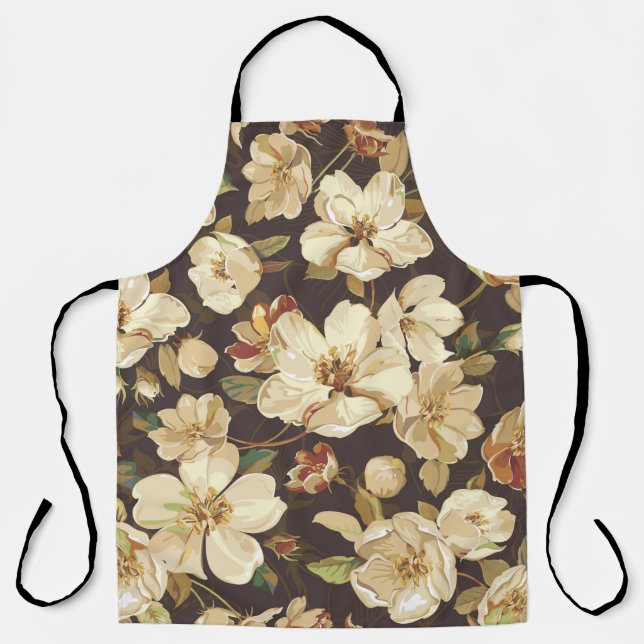 Elegance flowers seamless pattern apron (Front)