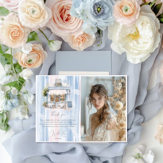 Elegance French Cafe Birthday  Thank You Card (Creator Uploaded)