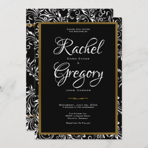 Elegance - Gold & Black - Wedding Invitation